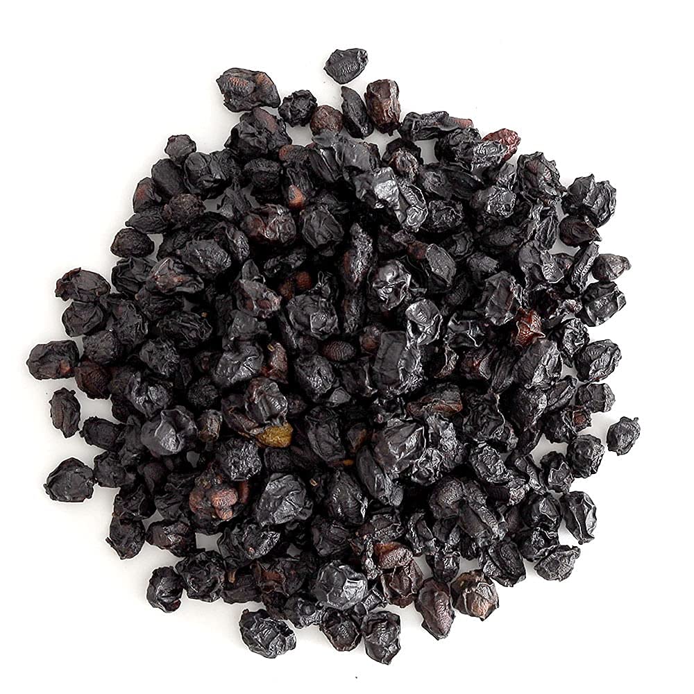 Frontier Co-op elderberries styled in kitchen setting showing versatile use in home recipes