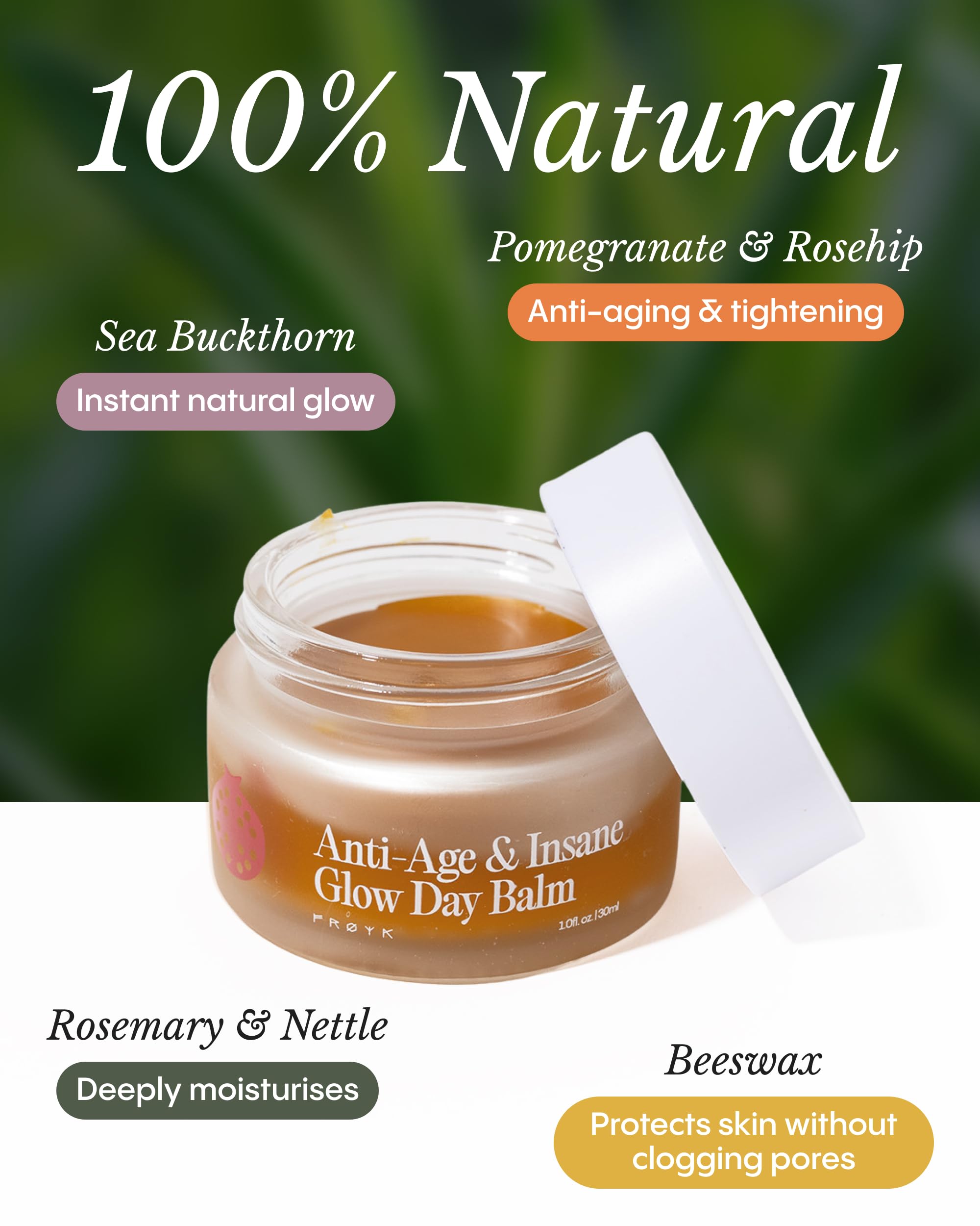 FRØYA balm applied on hand demonstrating non-greasy absorption and hydration