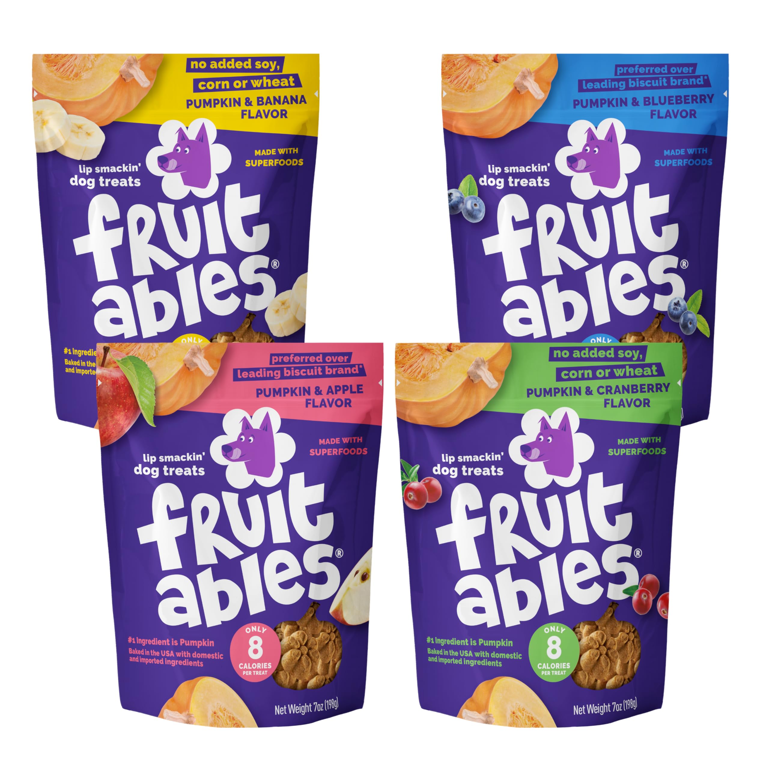 Fruitables front packaging showing pumpkin and apple flavor, clear benefit of variety