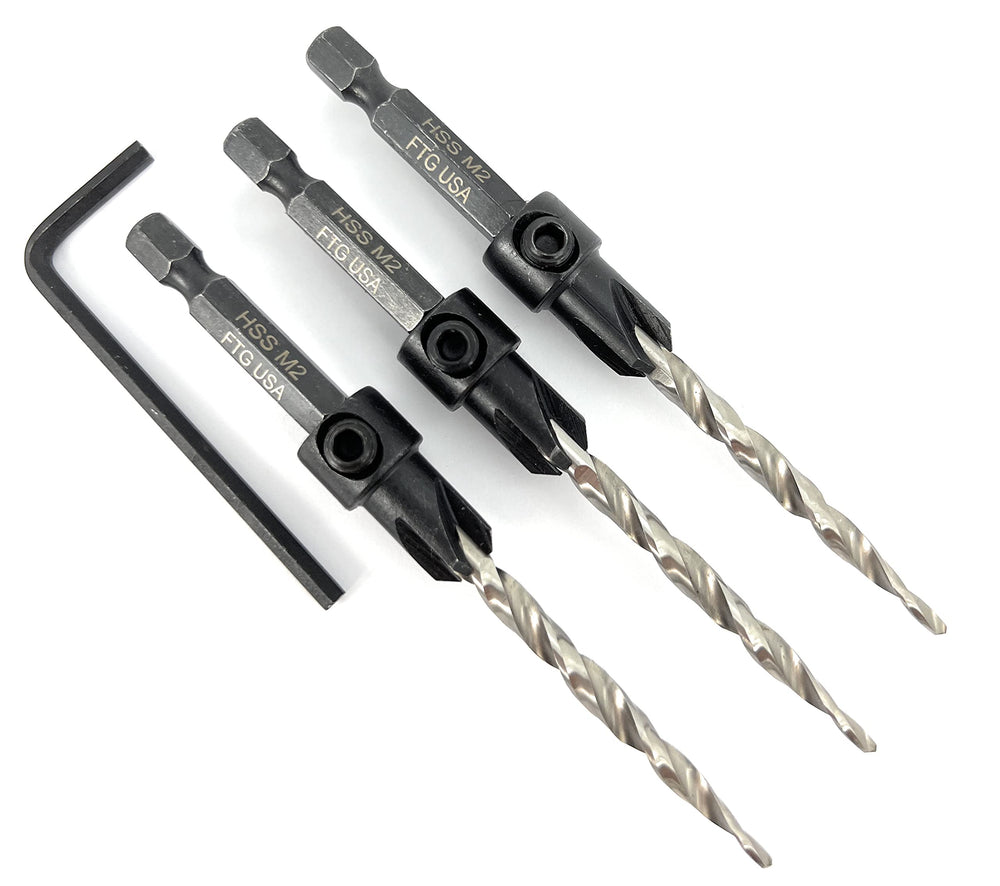 FTG USA bit in use drilling wood and creating a neat recessed screw pocket for flush finish
