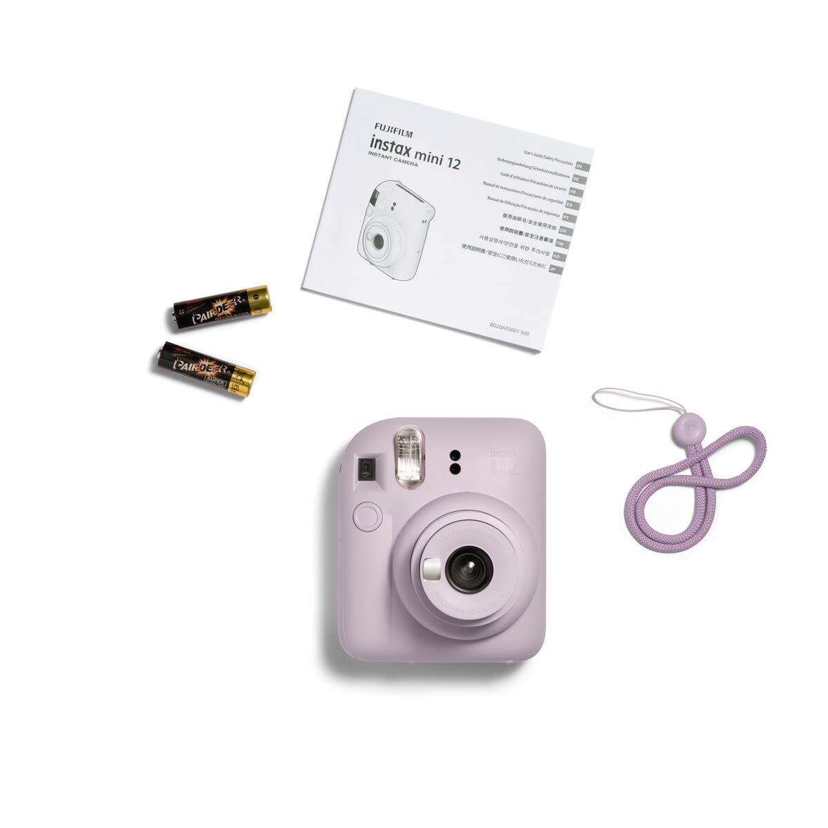 Fujifilm Instax Mini 12 held in hand to show size and pocketable portability
