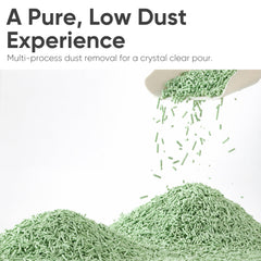 FUKUMARU clumped pellet being scooped for quick cleanup benefit