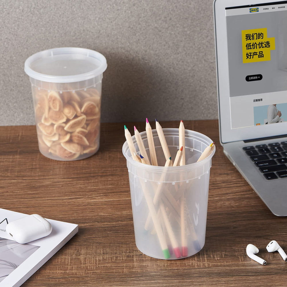 FULING 32 oz container held in hand showing true capacity and portioning benefit