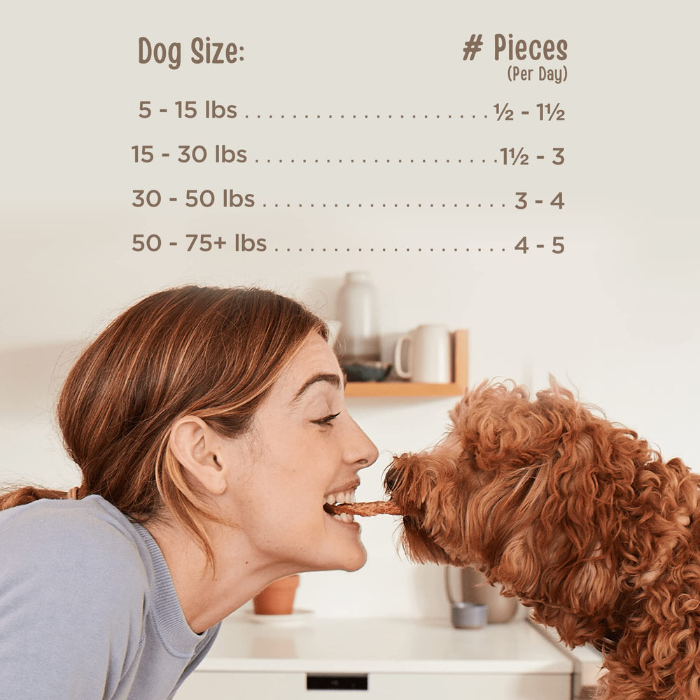 Full Moon dog enjoying jerky treat highlighting strong reward appeal