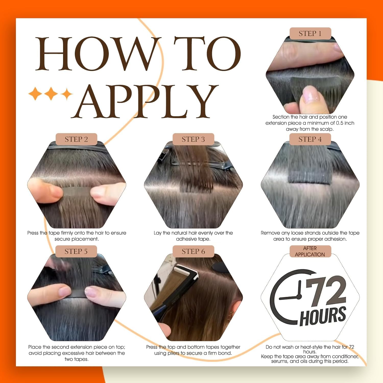 Full Shine rear view of flat wefts at scalp demonstrating invisibility