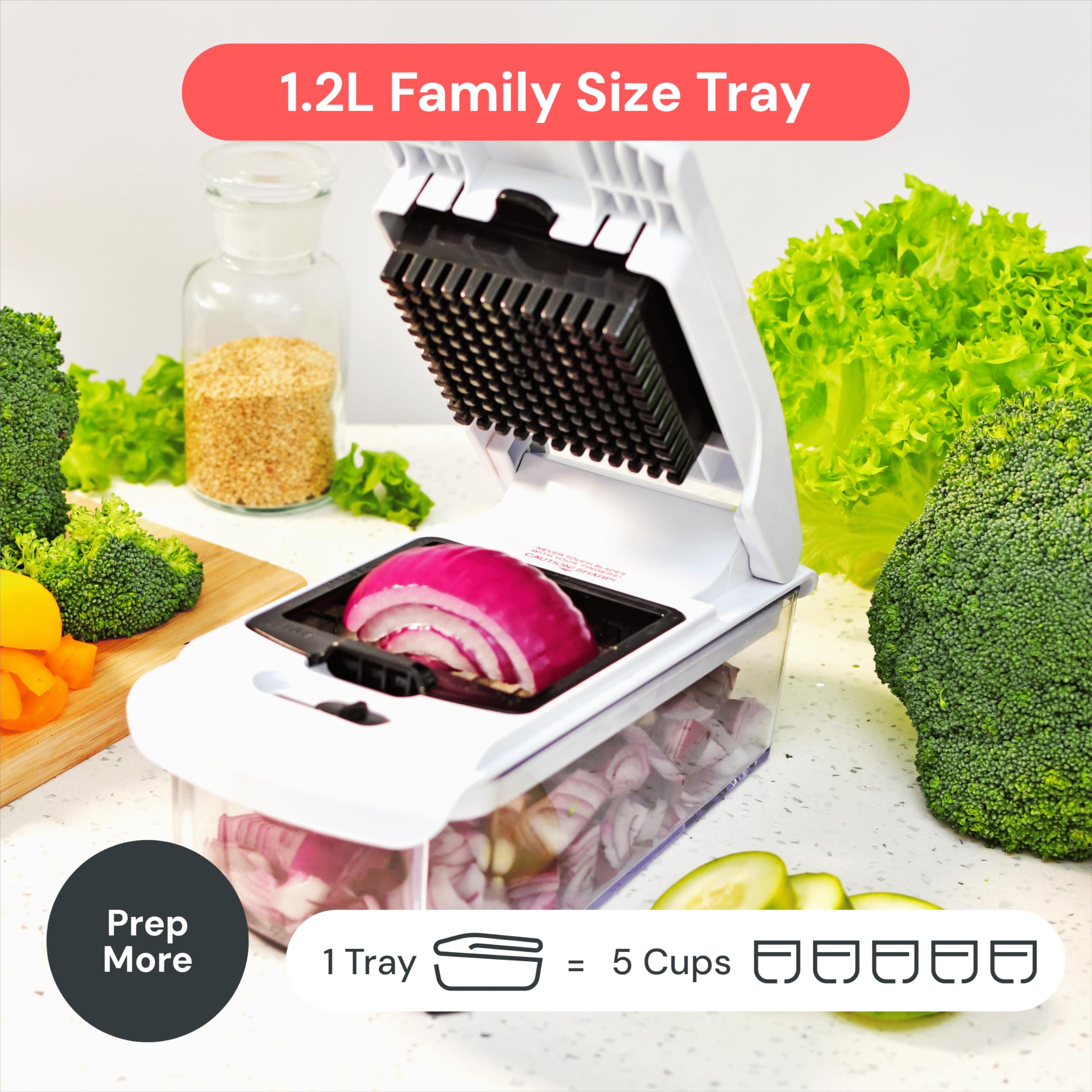 fullstar non-skid rubber base providing stable chopping and safer use