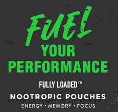 Fully Loaded pouch close-up texture highlighting discreet, saliva-resistant design benefit