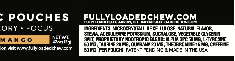 Fully Loaded Bullseye pouch placed between cheek and gum demonstrating discreet use
