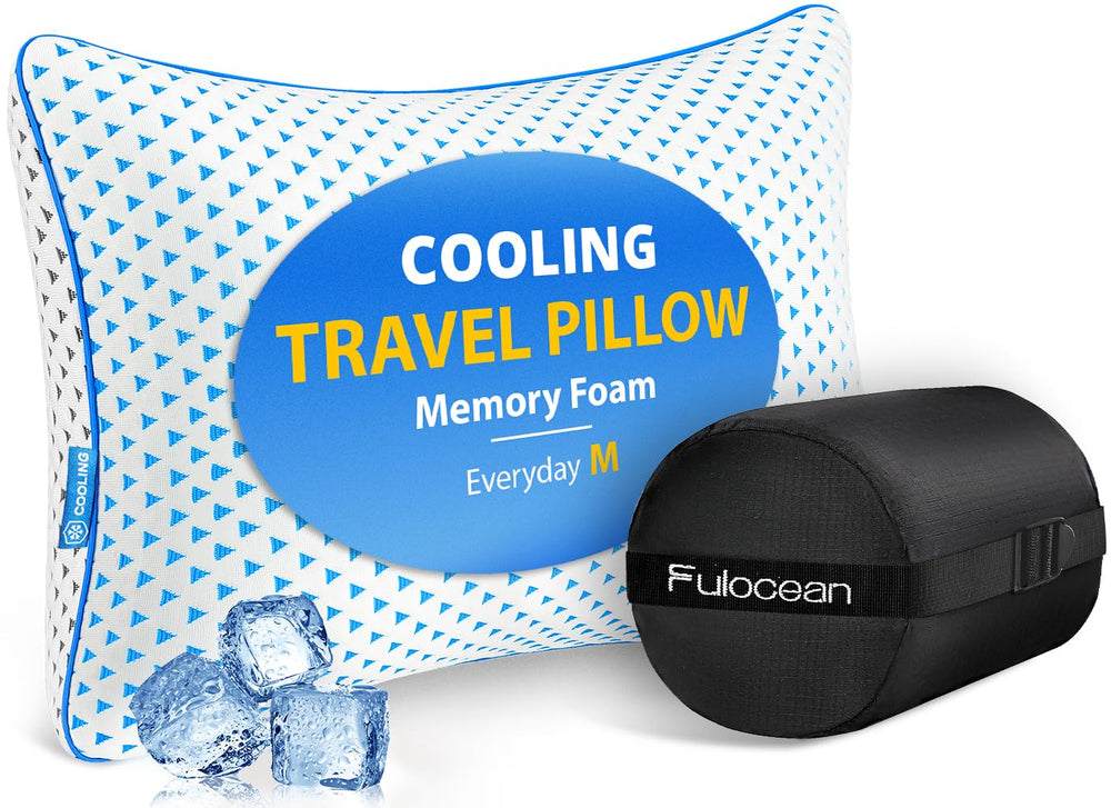 fulocean front packaging showing compact travel pillow and benefits