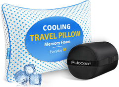 fulocean front packaging showing compact travel pillow and benefits