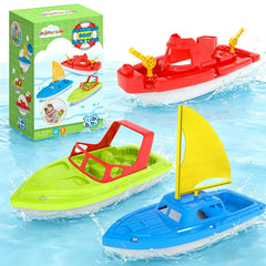 FUN LITTLE TOYS front view of colorful boats showing bright shapes and easy grip