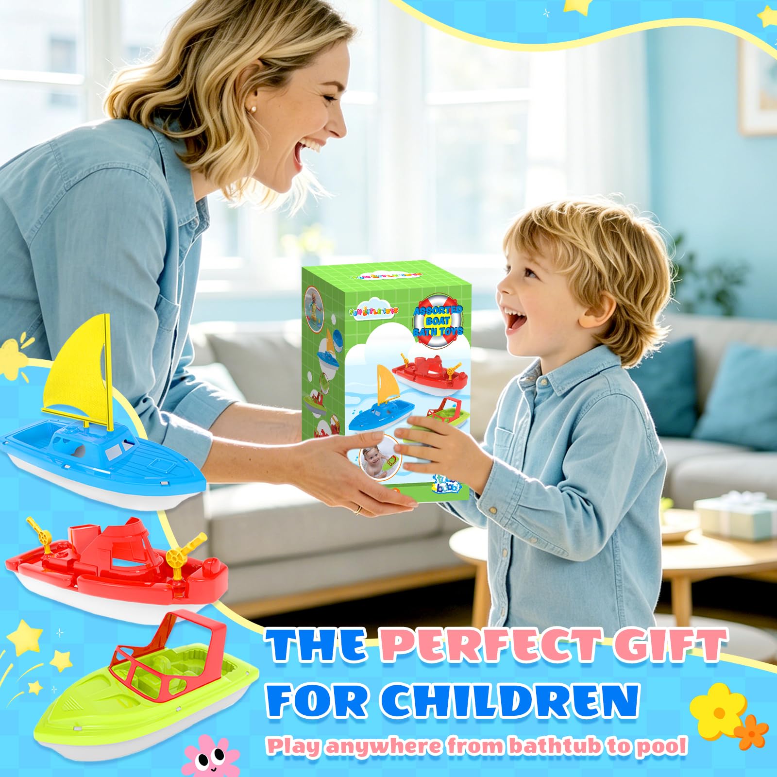 FUN LITTLE TOYS product packaging showing set contents and care information