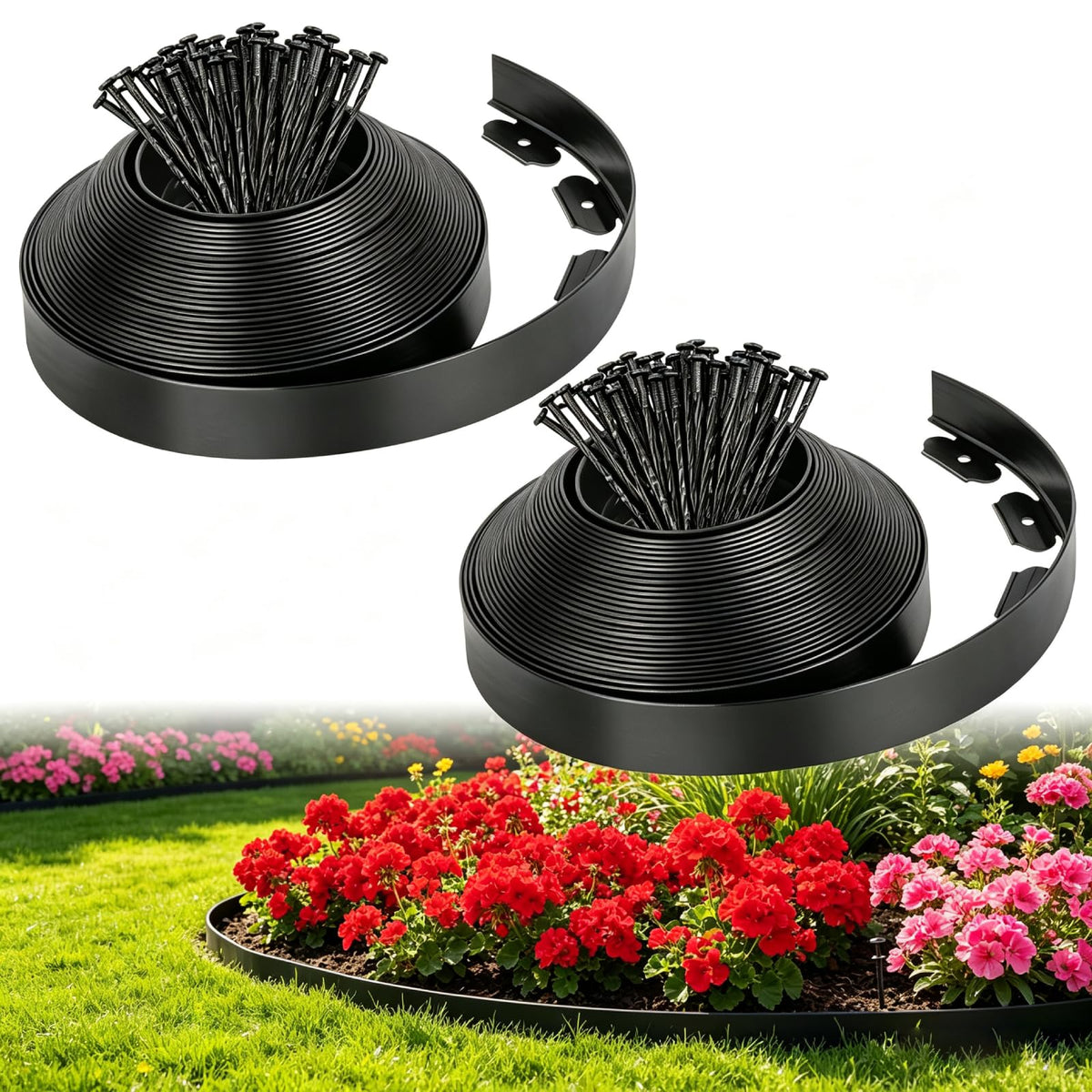 FunFanso front view of rolled edging kit showing tidy packaging and quick-install benefit