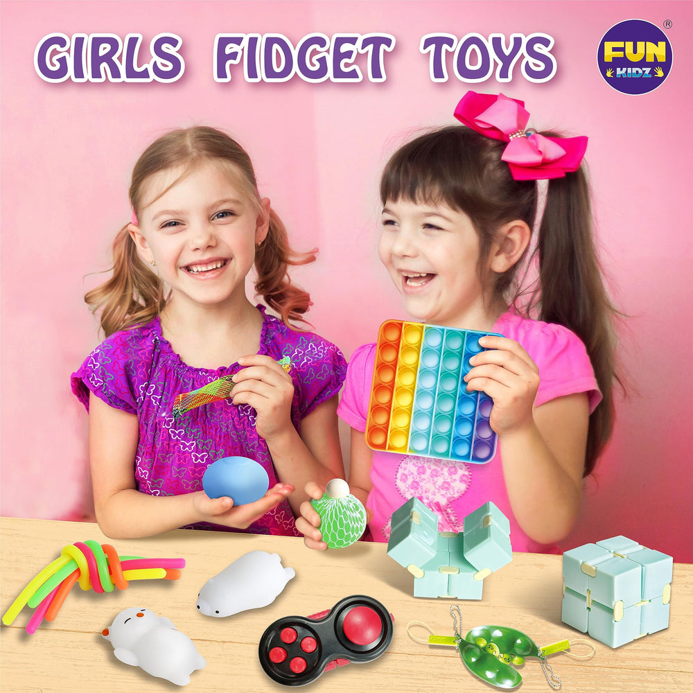 FUN KIDZ open box overhead view highlighting organized toy variety