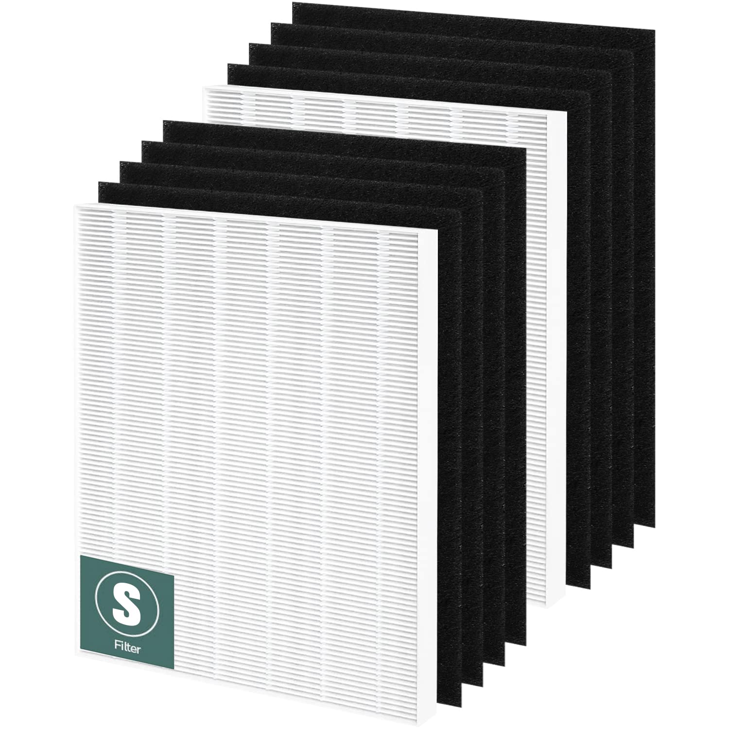 Funmit C545 front view showing full replacement filter pair and benefits