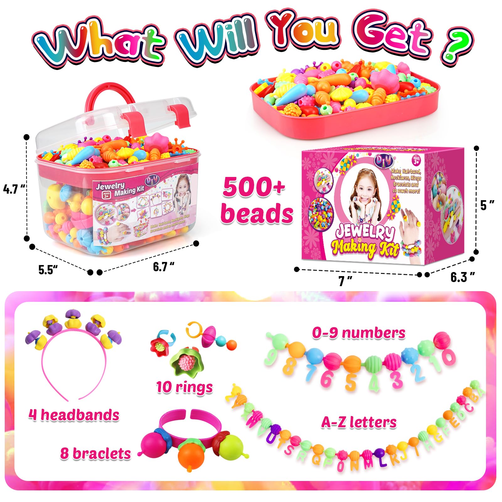 FUNZBO open layered storage case keeping beads organized and portable