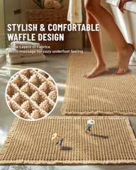Furicher clear anti-slip rubber backing shown for stable floor grip