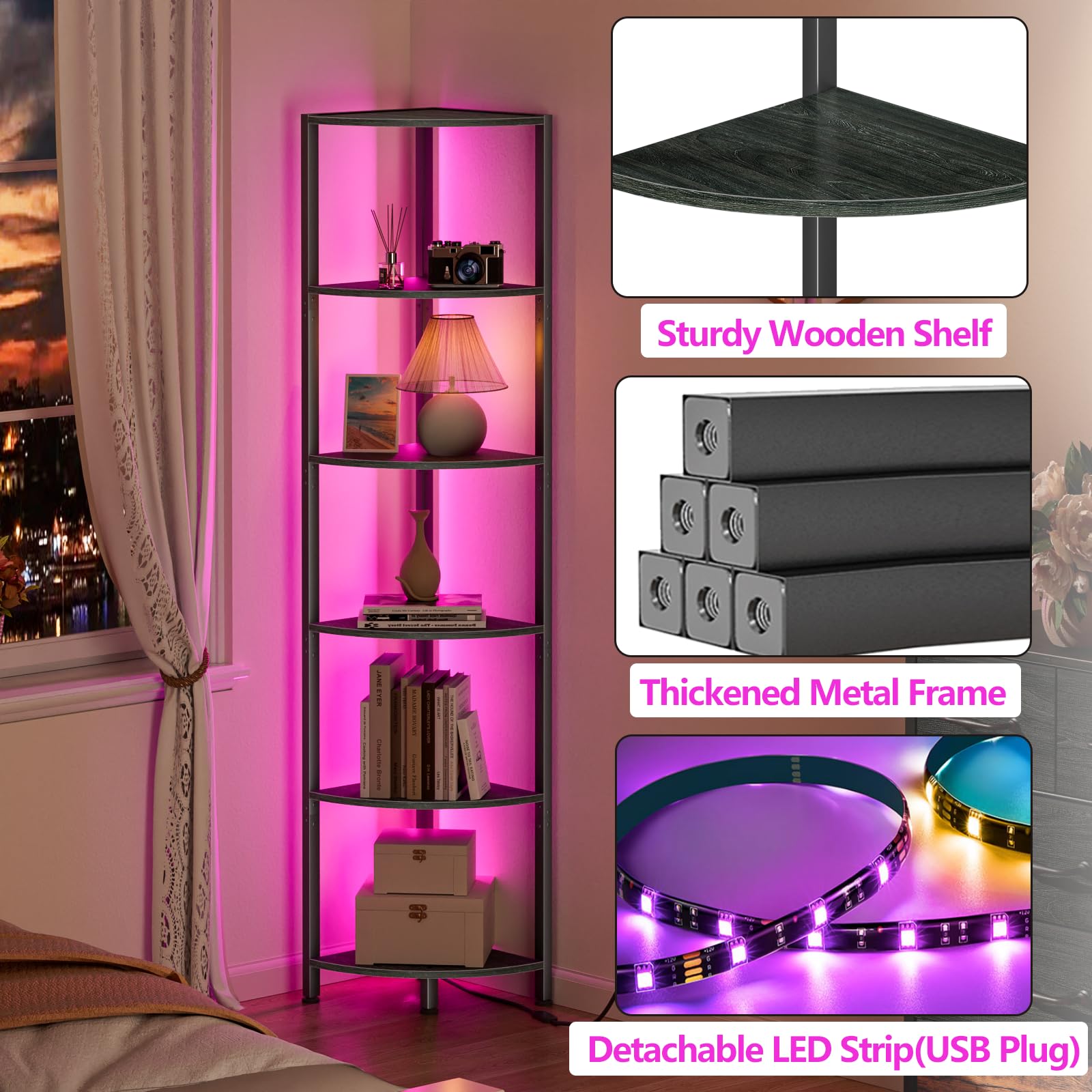Furnulem shelf next to sofa for height and scale comparison to optimize fit