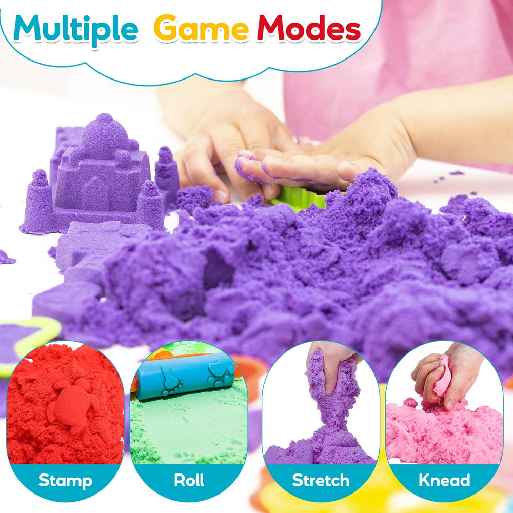 FURWEY child sculpting a dinosaur with sand showing imaginative play benefits