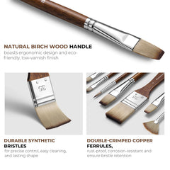 Fuumuui brush shapes laid flat displaying nine distinct profiles for versatile techniques