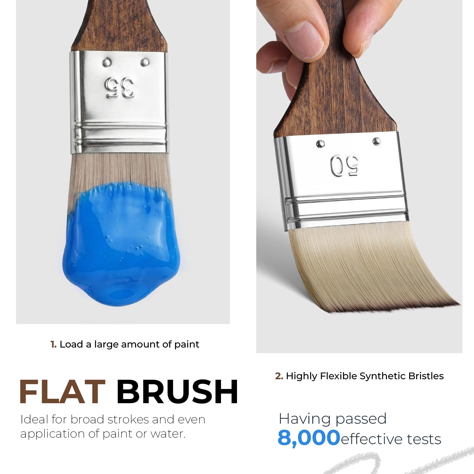 Fuumuui close-up of synthetic bristles showing high pigment capacity and smooth flow