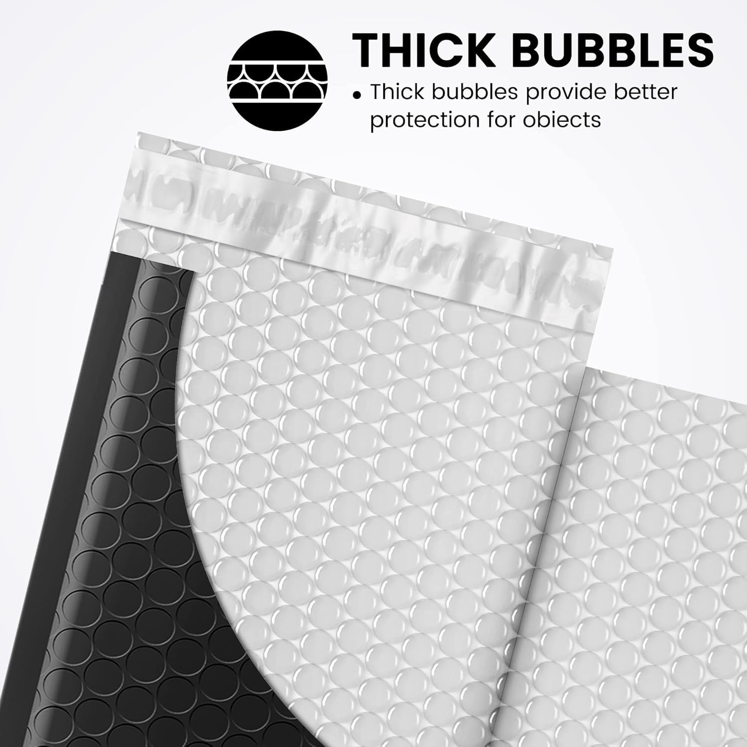 Fuxury detailed shot of self-adhesive closure providing secure, tamper-resistant seal