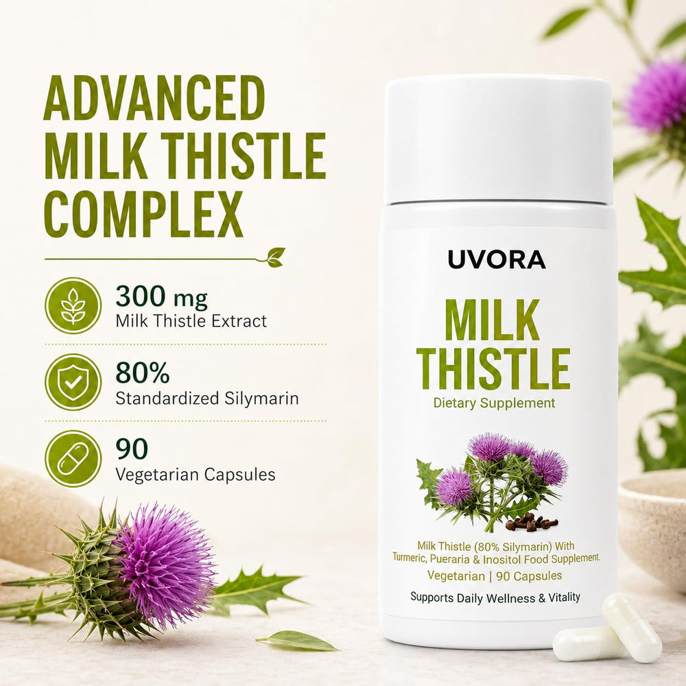 FYRKOA Uvora capsules pouring from bottle conveying easy daily use