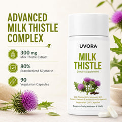 FYRKOA Uvora capsules pouring from bottle conveying easy daily use
