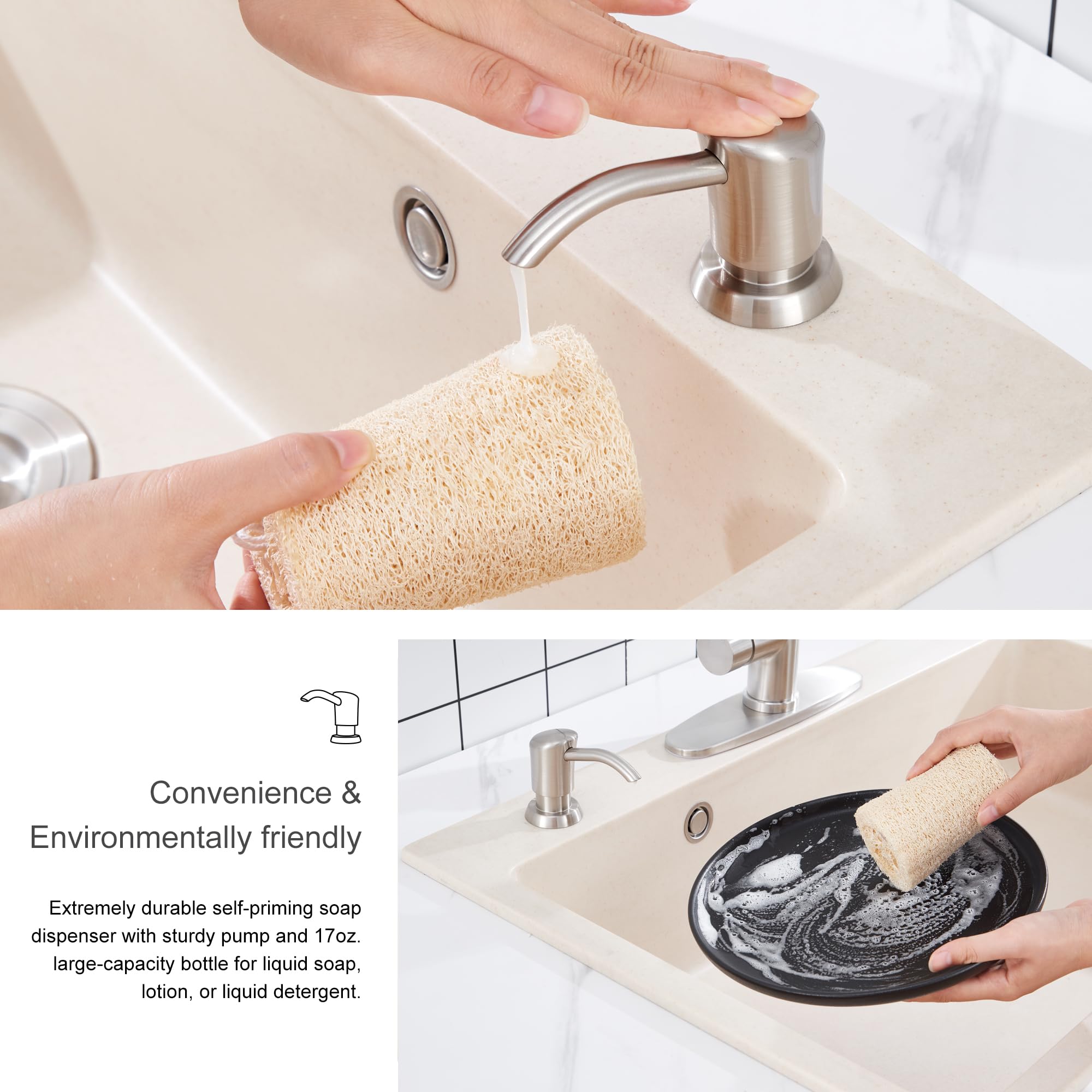 GAGALIFE material finish close-up showing fingerprint-resistant brushed nickel surface