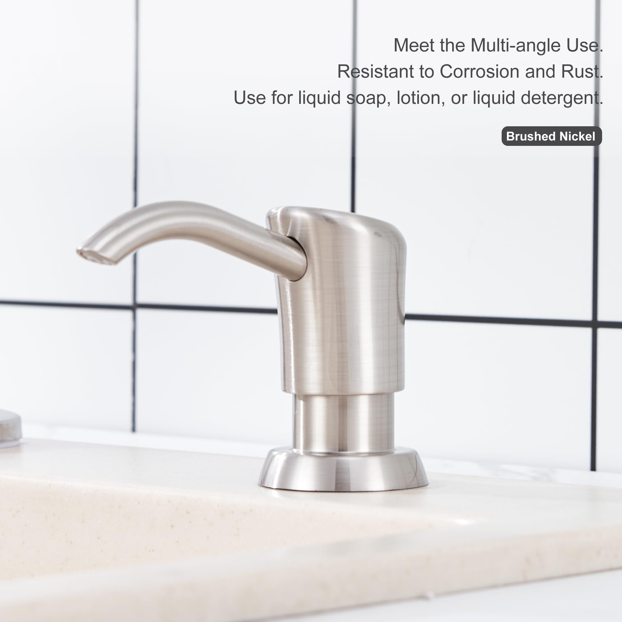 GAGALIFE dispenser side swivel demonstrating 360-degree rotation for flexible sink access