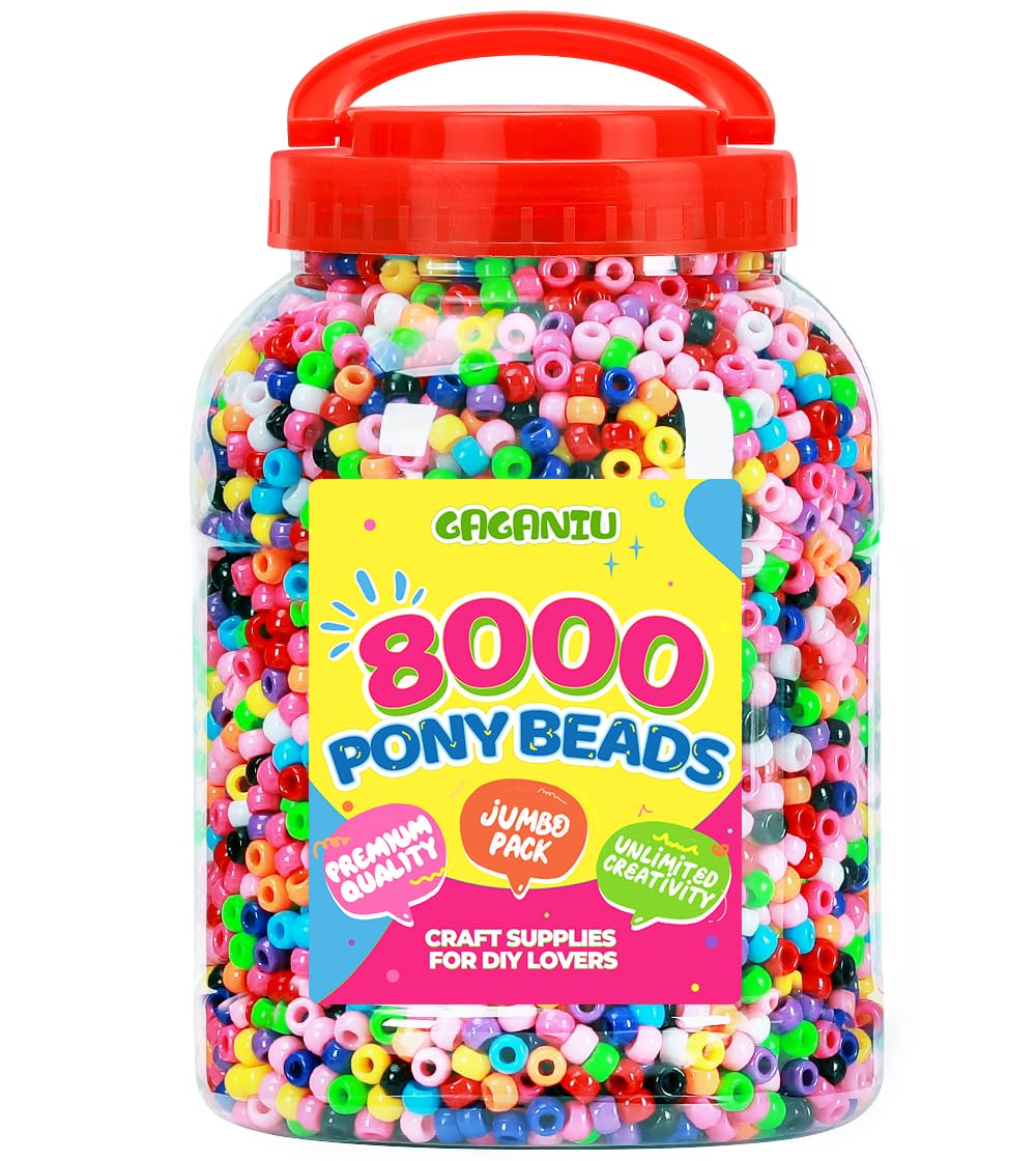GAGANIU boxed pony beads front view showing large colorful assortment and easy storage