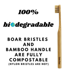 Gaia Guy toothbrush in hand to show real scale and ergonomic benefit