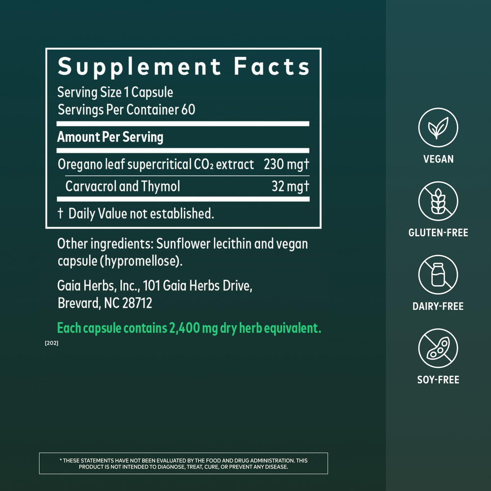 Gaia Herbs capsules close-up showing smooth vegan capsule texture and convenience