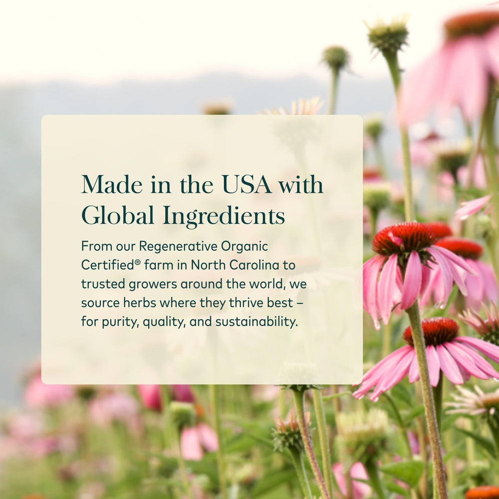 Gaia Herbs supplement facts panel emphasizing serving information