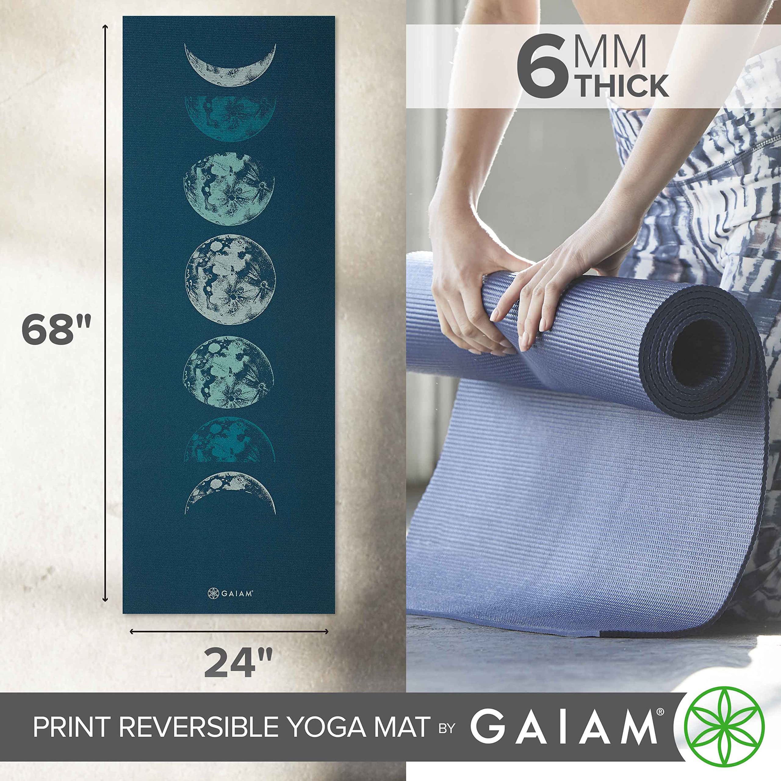Gaiam Lunar Wave used in a yoga pose providing stable traction