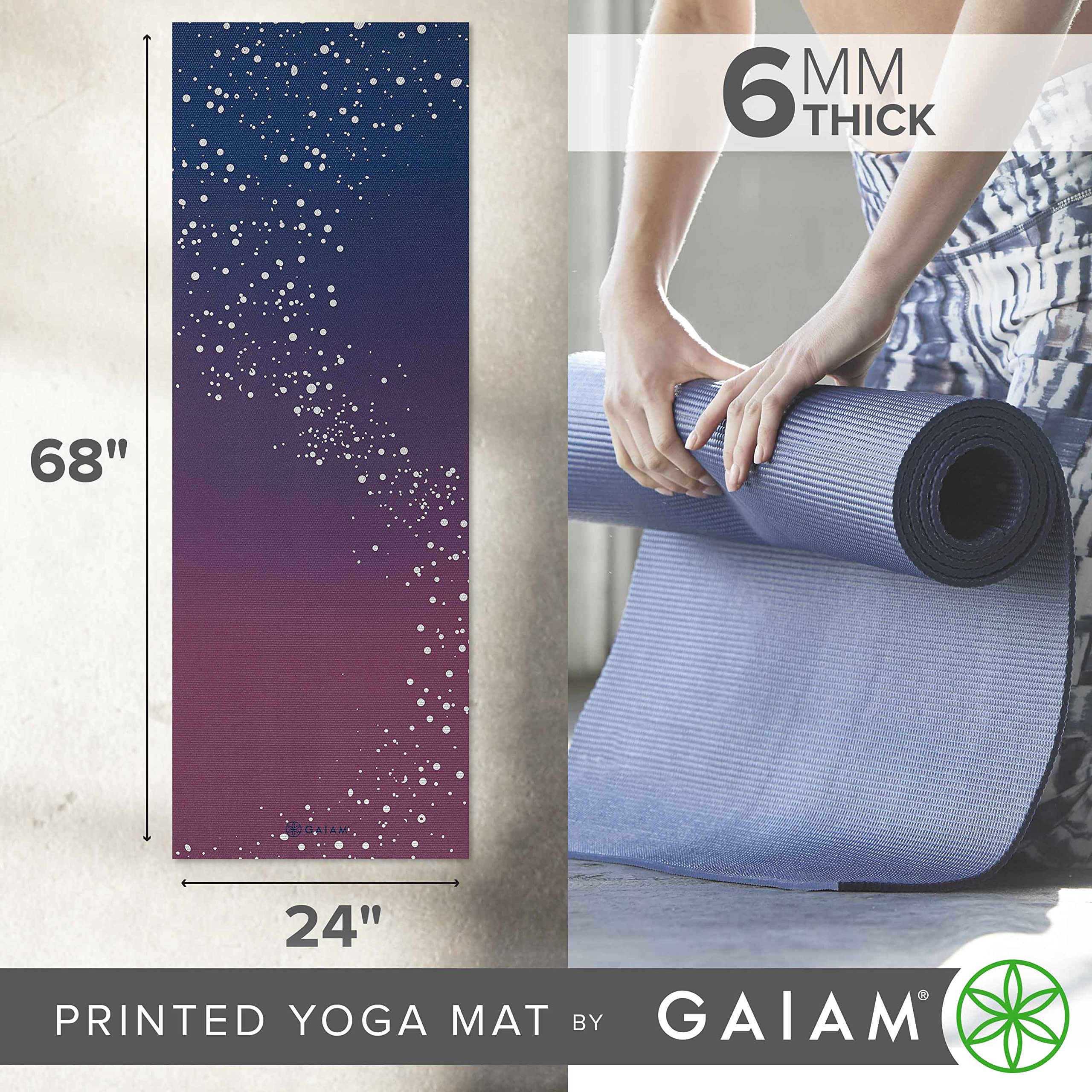 Gaiam edge detail showing 6mm thickness for joint cushioning