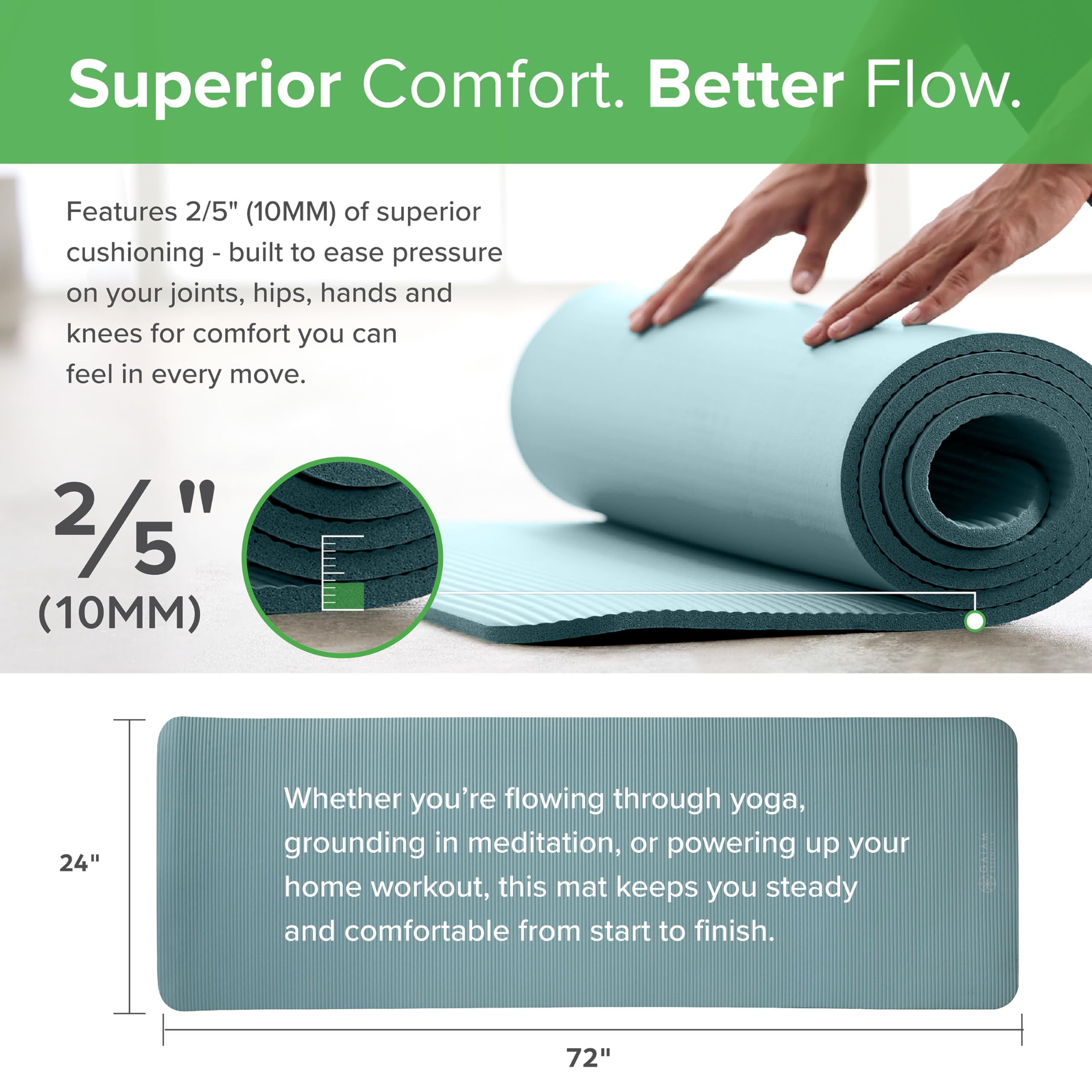 Gaiam textured foam close-up showing grip pattern for improved stability during poses