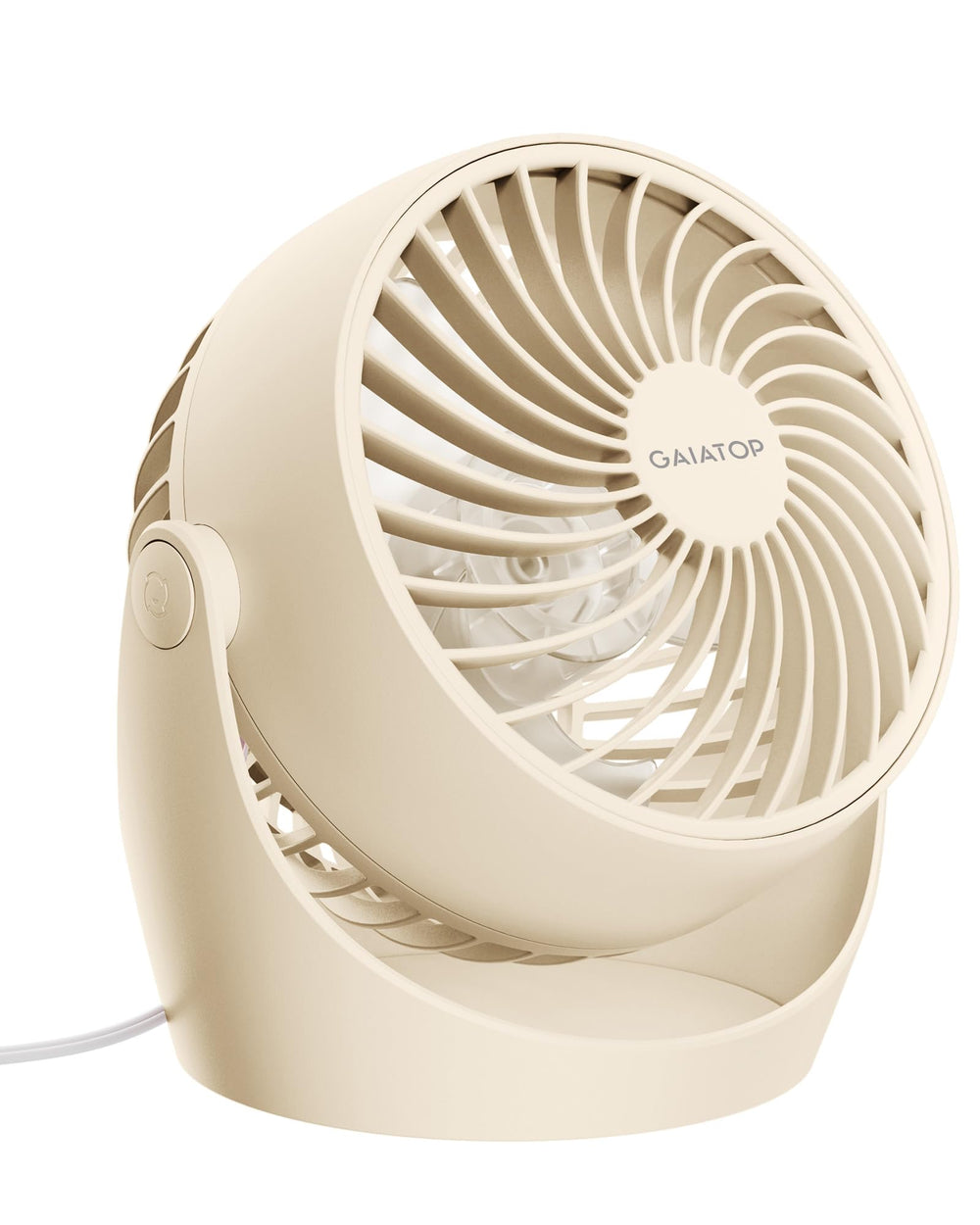 Gaiatop front view showing compact fan and focused airflow benefit