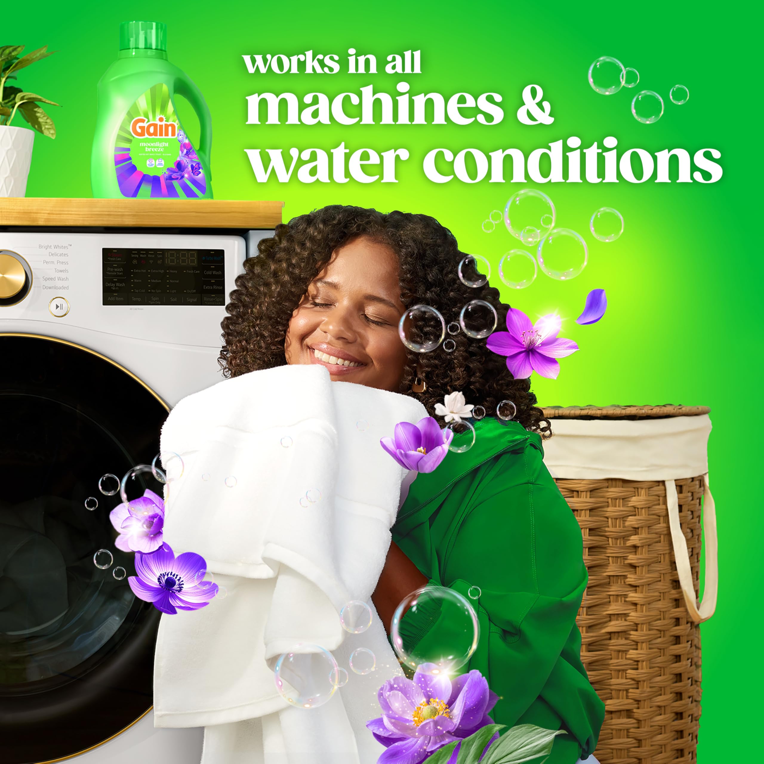 Folded fabric scented with Gain showing fresh-smelling clothes after wash