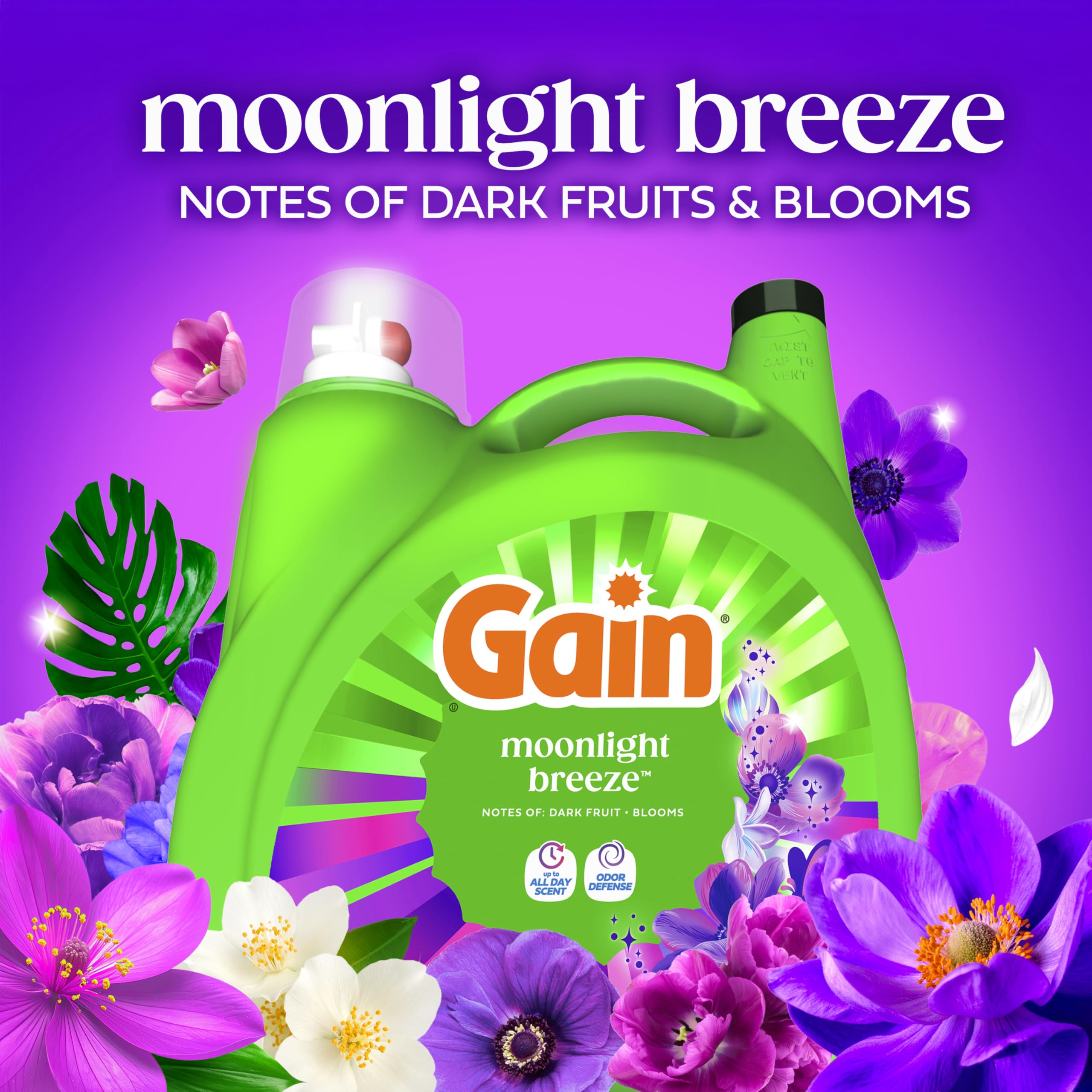 Macro view of Gain fragrance capsules demonstrating extended scent release