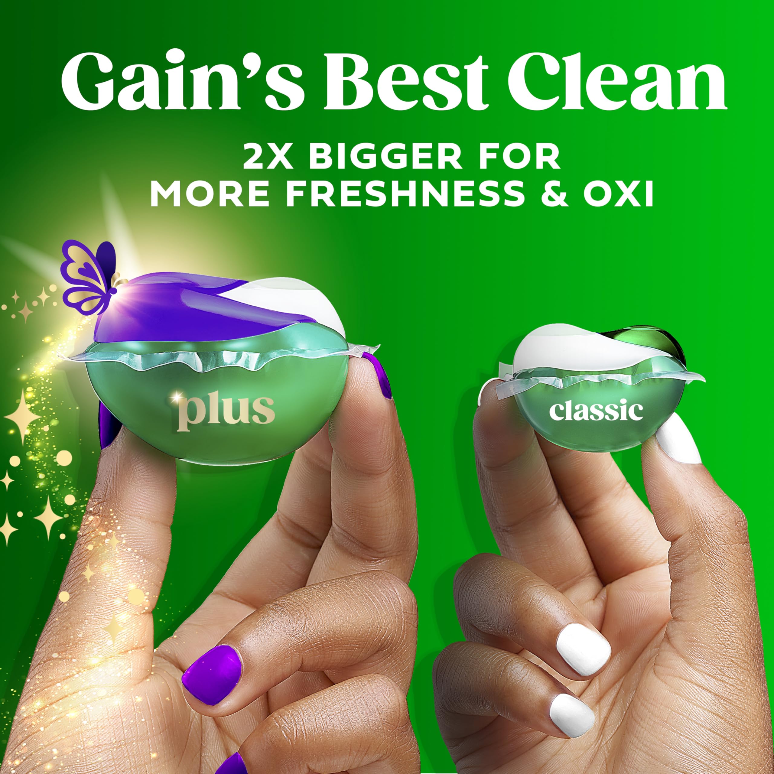 Close-up of Gain pod texture highlighting concentrated cleaning power