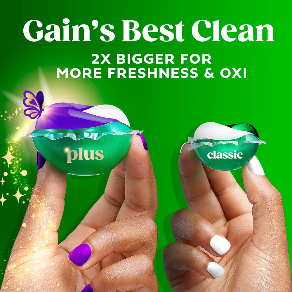 Close-up of Gain pod texture highlighting concentrated cleaning power