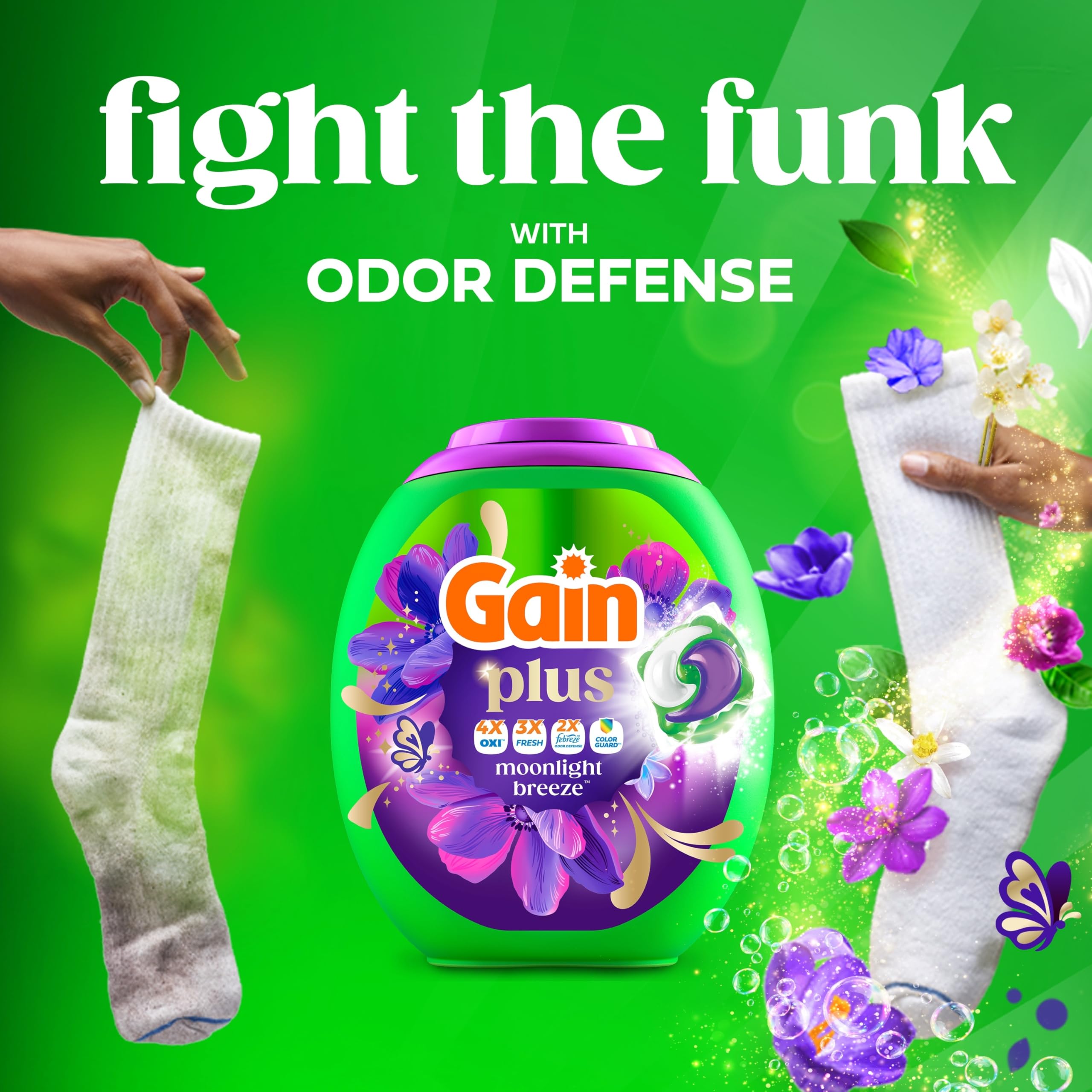 Gain pod dissolving in water demonstrating fast release and cleaning
