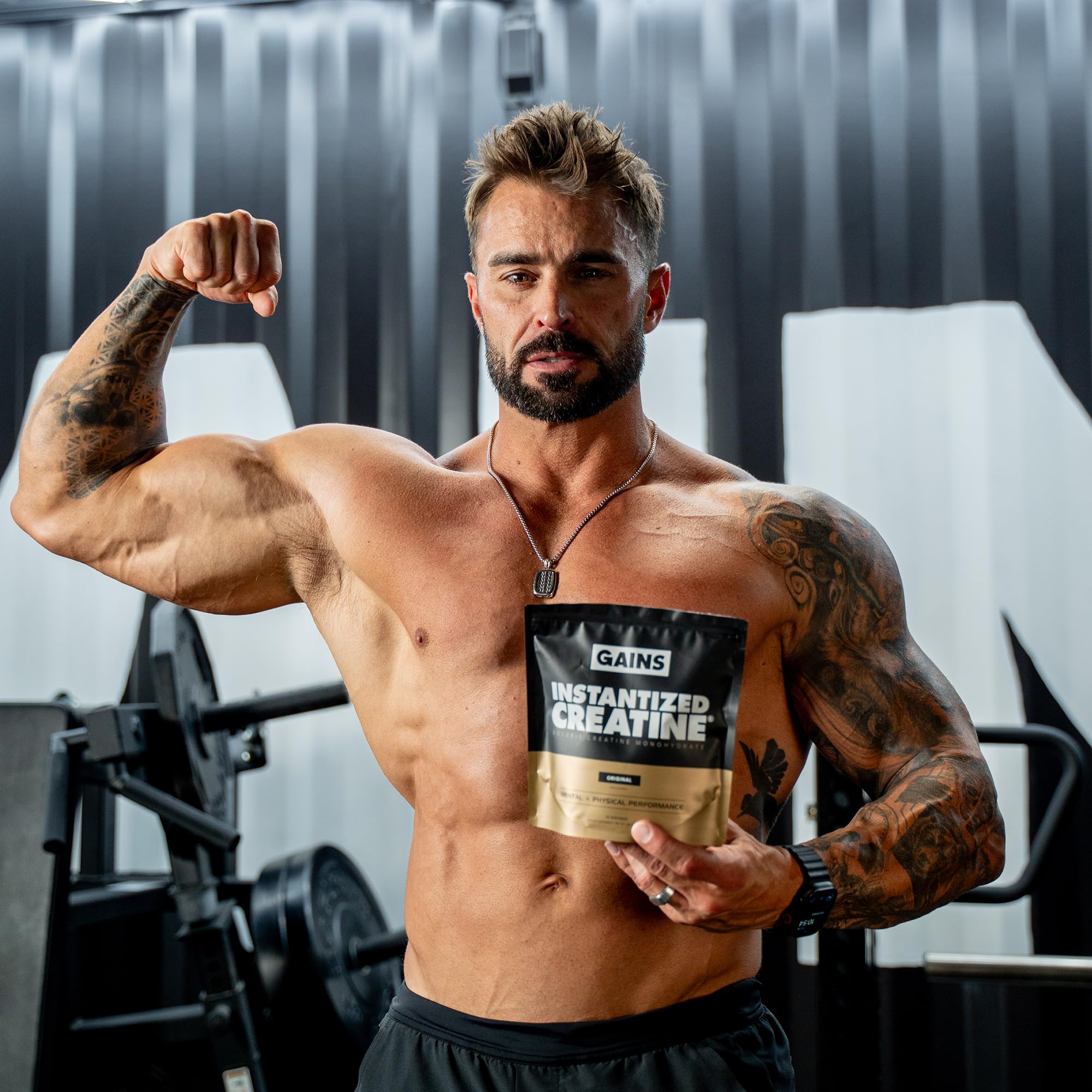 Jar nutrition facts and supplement facts label from Gains in Bulk for transparent ingredient details