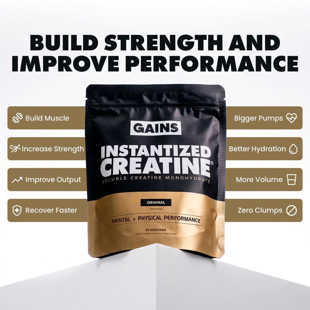 Gains in Bulk measured scoop with 5g serving demonstrating accurate daily dosing