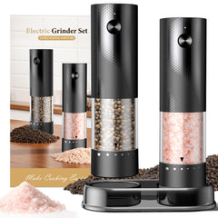 Gaivis electric grinder pair front view showing sleek black design and convenience