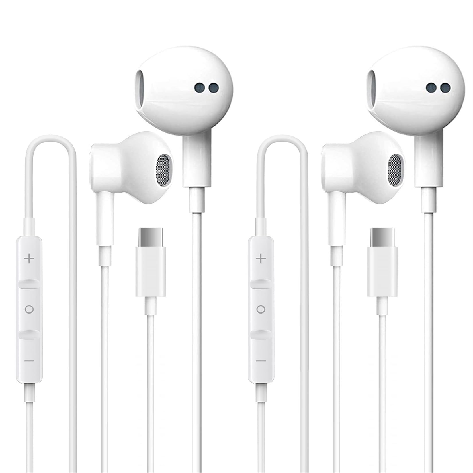 galawelly front packaging showing two USB‑C earbuds and features for easy shopping