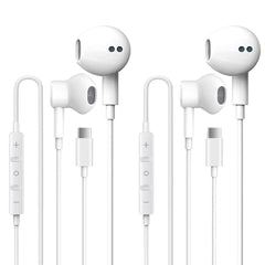 galawelly front packaging showing two USB‑C earbuds and features for easy shopping
