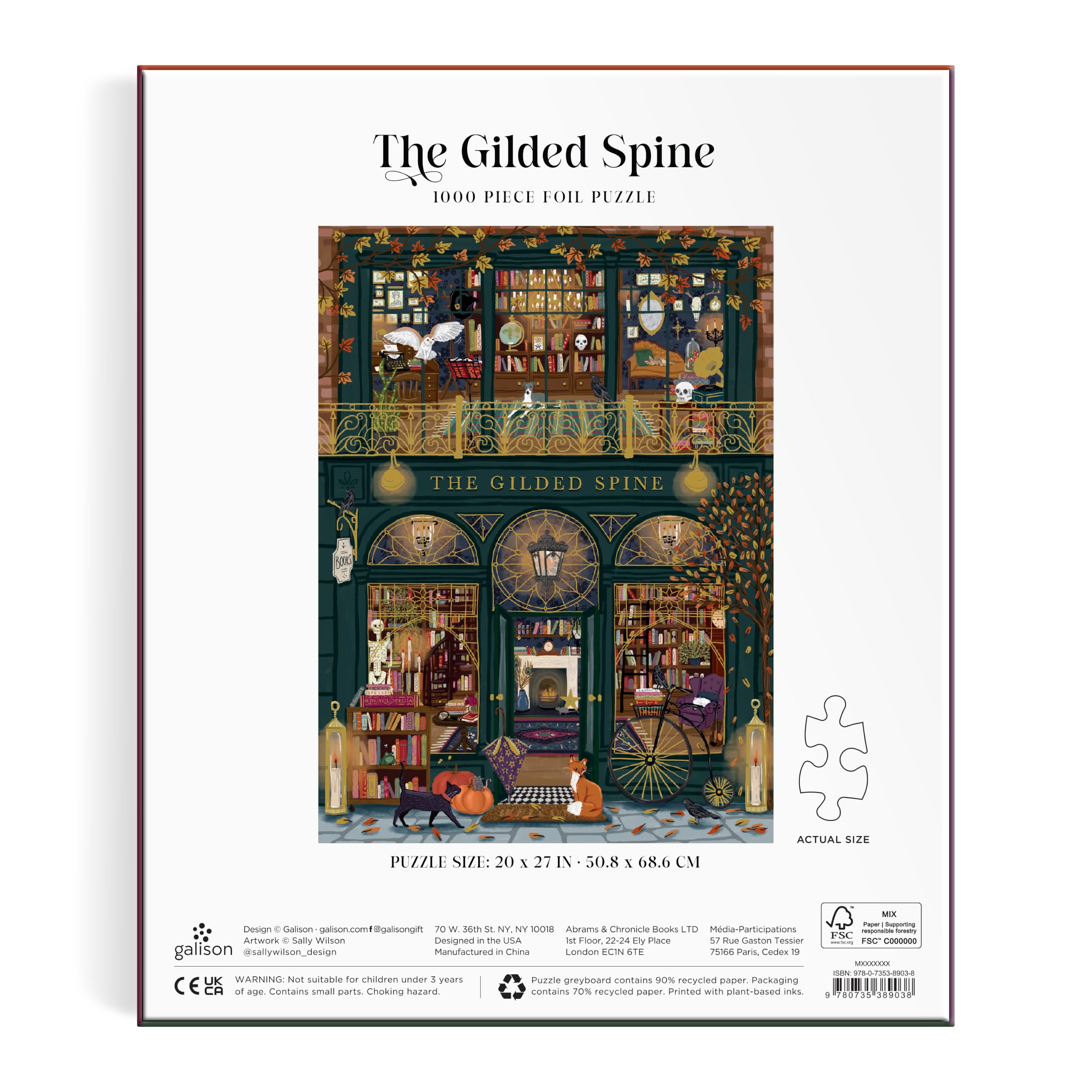 Galison sturdy ribbon-cut puzzle pieces close-up showing thick texture and ease of handling