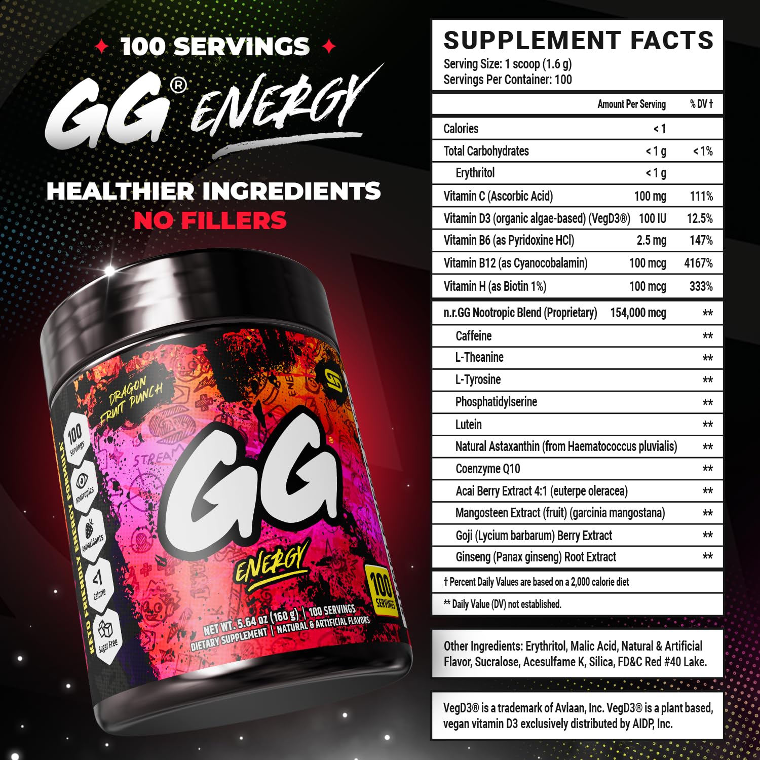 Gamer Supps tub on gaming desk setup illustrating focus and energy